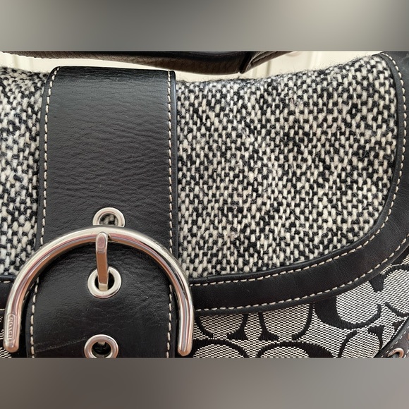 Coach EUC πHost Pick x2π flap shoulder bag- Signature grey, black with silver - Picture 2 of 14